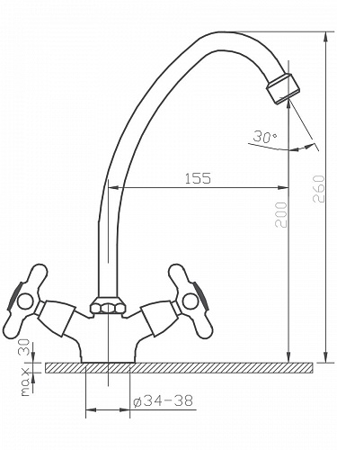 Смеситель д/кухни RETRO керамика 022R ARGO 09982  