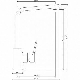 Смеситель д/кухни JASON картридж d35 3503/L  ARGO 41090 
