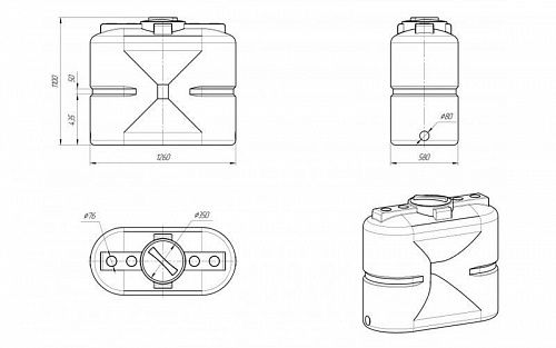 Емкость S 500 (1100х575х1250) ВЫГОДА
