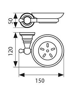 Держатель мыльницы(стекло) KH-2203 KAISER хром (латунь)