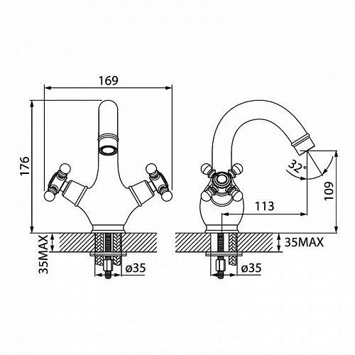 Смеситель для умывальника, SAM, IDDIS, SAMBR00i01