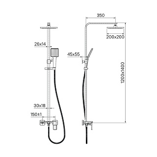 Смеситель с верхним душем, Bild, IDDIS, BILSB1Fi06