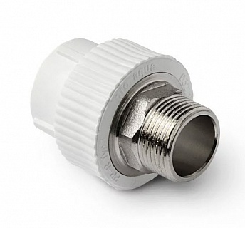 Переход 40*1 1/2"нар.рез.(под ключ) белый (5/20) ПРО АКВА (РА23521Р)