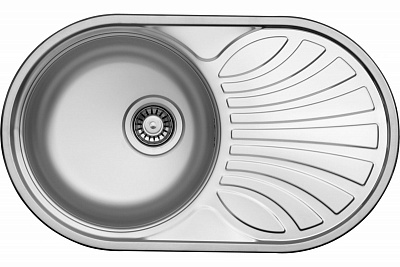 Мойка нерж врезная  UKINOX 76х47 (0,6х150) "Фаворит" левая лайн  FAL760.470-GT6K 2L