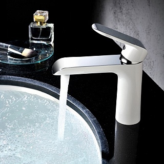 Смеситель для умывальника, белый/хром, Calipso, IDDIS, CALSB00i01