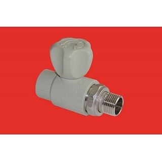 Кран шаровой для радиатора с амер. 25*3/4 (прямой)  FV-PLAST(1/40)