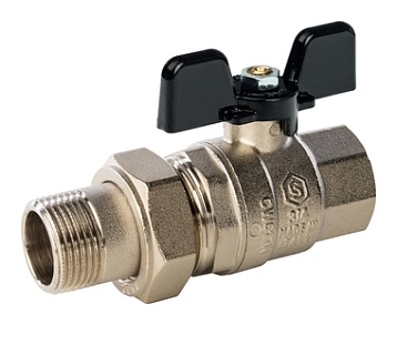 Кран шар. полнопроходной с амер. баб. ВН 3/4" (15/60) SVB-0007-200020) STOUT ЧЁРНЫЙ МАХОВИК (замена арт.57612)