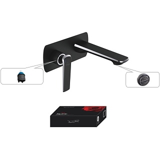 Смеситель д/раковины ROSE встроенный черный/хром R1341H