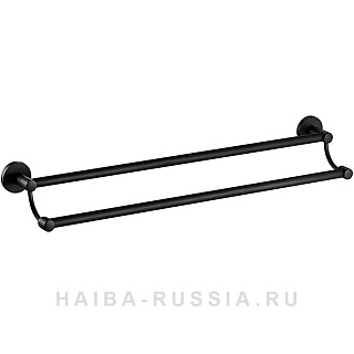 Держатель полотенца двойной черный HB8709 HAIBA 