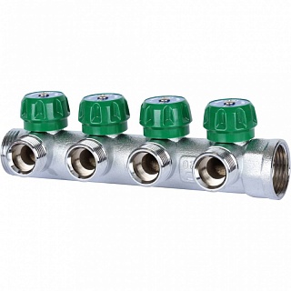 Коллектор регулирующий 1", 4 отвода 3/4 EK" (SMB-6850-013404 STOUT