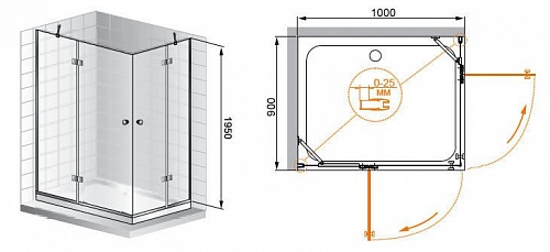 ДУШЕВОЙ УГОЛОК CEZARES VERONA AH-2 120/100-C-Cr
