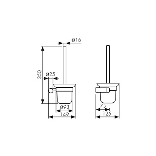 Держатель для туалетной щетки(ершик) настенный KH-3206 Vita KAISER хром (нерж)