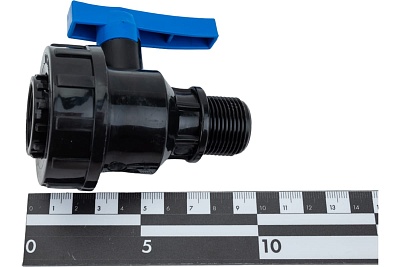 Кран шаровый компрессионный разъёмный  ПНД 3/4*3/4" (ВР/НР) ТПК АКВА (8/40)
