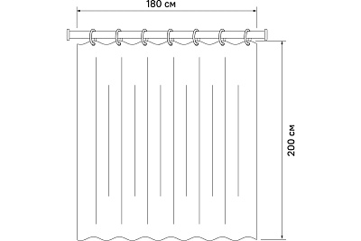 Штора для ванной комнаты, IDDIS, 200*180 см, полиэстер, BO04P18i11 (20060)
