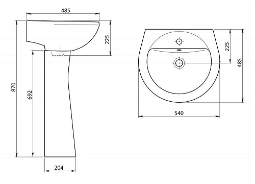 Умывальник с пьед."Соната" с/отв. (Воротынск) 