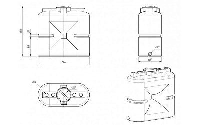 Емкость S 750 топливная (1280х605х1355, для топлива,воды) ВЫГОДА