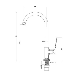 Смеситель д/кухни "YOKOHAMA" (YOK-1013) высокий излив TOKITO