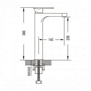 Смеситель д/раковины SHEVANIK черный высокий S8711Н