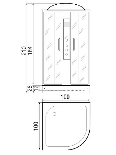 Душевая кабина DUNAY 100/24 МТ