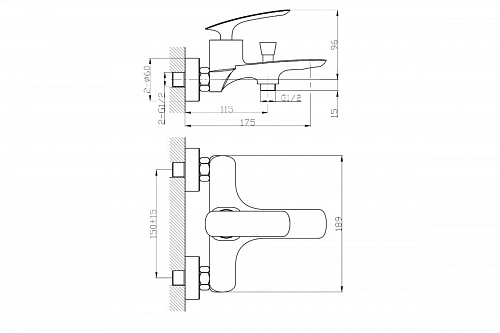 Смеситель д/ванны "Fuji" (FUJ-1014) короткий излив TOKITO