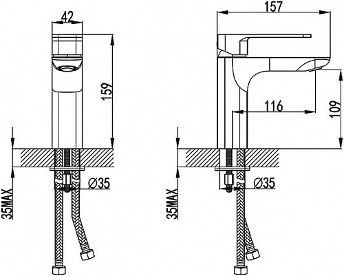 Смес. д/умывальника  SLIDE SLISB00i01