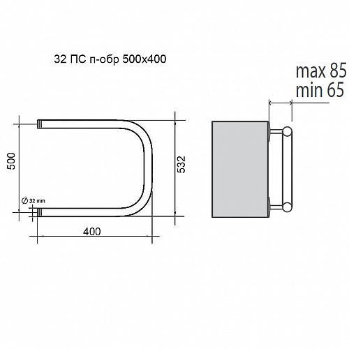 Полотенцесушитель  500х400  П-ОБР TERMINUS