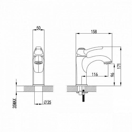 Смеситель для умывальника, желтое золото, Oldie, IDDIS, OLDYG00i01