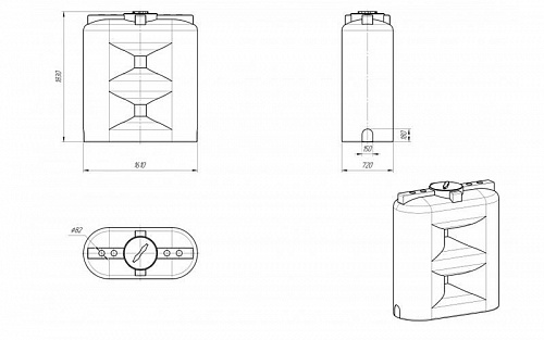 Емкость S 1500 (1850х720х1605) ВЫГОДА