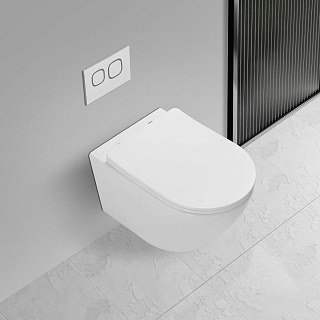 Унитаз подвесной безободковый Vincea "Globo" TORNADO белый сиденье slim м/л  VT1-14T ВЫГОДА!!