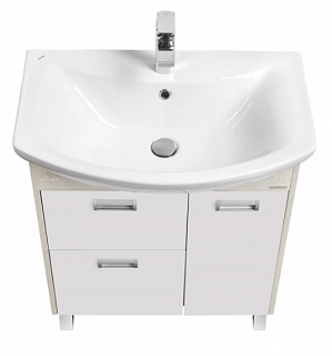 Комплект мебели 70 "Бекка-70" напольная 1 дв.+2ящ. белый/дуб AQUATON 1A208701BAC20 (ум.Балтика,70)