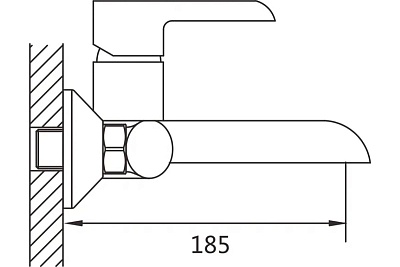 Смеситель д/ванны к/н  SHEVANIK белый/хром S6002F