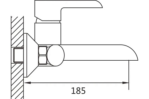 Смеситель д/ванны к/н  SHEVANIK белый/хром S6002F