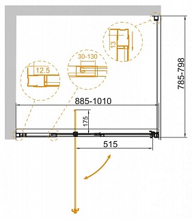 ДУШЕВОЙ УГОЛОК CEZARES VARIANTE-AH-1 90/100-80-C-Cr
