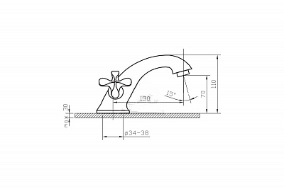 Смеситель д/умывальника RETRO керамика  042 ARGO 09997  