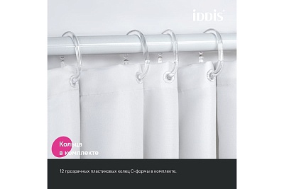 Штора для ванной комнаты, IDDIS, 200*180 см, полиэстер, BO04P18i11 (20060)