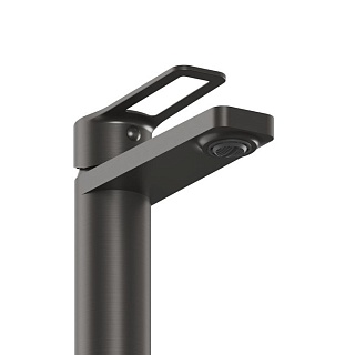 Смеситель д/умывальника "KOBE" (KOB-1012) высокий вороненая сталь TOKITO