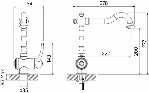 Смеситель для кухни, желтое золото, Oldie, IDDIS, OLDYGL0i05