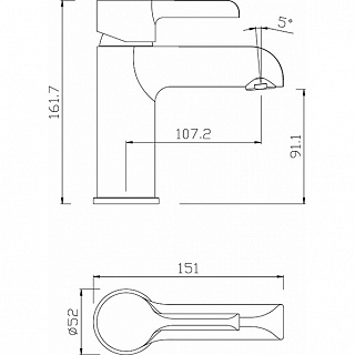 Смеситель д/умывальника ELAT белый/хром d40  4004P  ARGO 41153/43307