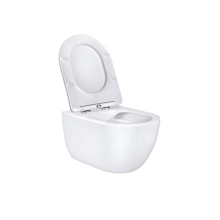 Унитаз подвесной безободковый Vincea "Evo" белый 55см.сиденье slim м/л  VT1-34