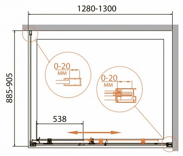 ДУШЕВОЙ УГОЛОК CEZARES RELAX-AHF-1 130/90-P-Bi