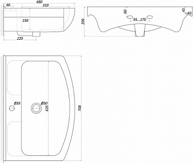 Комплект мебели 70 "Изео-70" напольная 2 дв. MISTY (ум.Изео,70) СНЯТО С ПРОИЗВОДСТВА