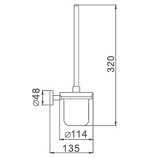 Держатель для туалетной щетки(ершик) настенный черный HB8710 HAIBA 