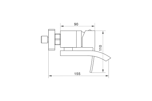Смеситель д/ванны к/н  ROSE черный R1552H