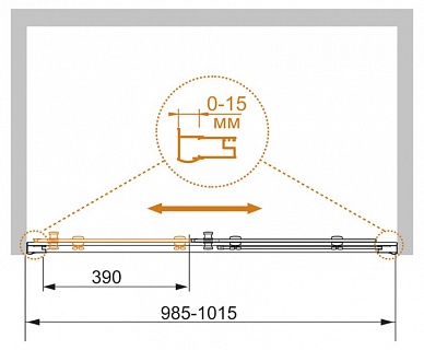 ДУШЕВАЯ ДВЕРЬ В ПРОЕМ CEZARES PRATICO-BF-1 100-C-Cr