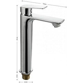 MAGNUS Смеситель д/раковины высокий, литой корпус, БЕЛЫЙ/ХРОМ , латунь код 8406