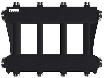 Модульный коллектор MK-250-4DU Pmax=250 кВт (G 2", 2 вверх, 2 вниз 1") ст. 09Г2С