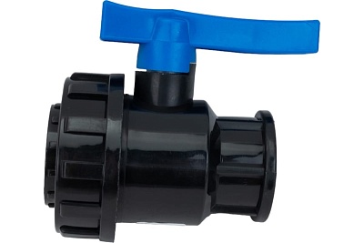 Кран шаровый компрессионный разъёмный   ПНД 1*1" (ВР/ВР) ТПК АКВА (5/30)