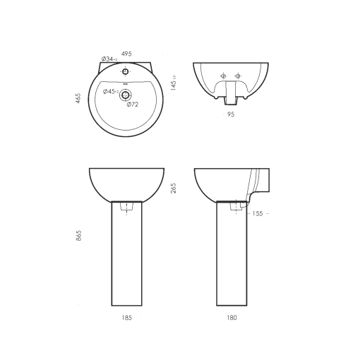 Умывальник "АRT LUXE" бел. (Самара) 