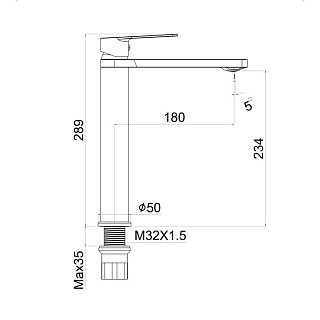 Смеситель д/умывальника "KOBE" (KOB-1012) высокий вороненая сталь TOKITO