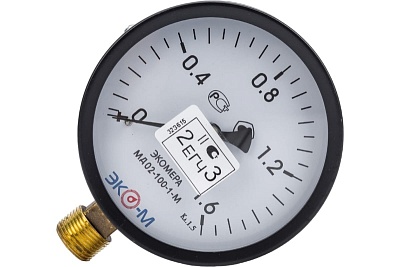 Манометр 0...16 bar (1,6МРа), МД 02-100 (100мм, M20*1.5, кл. точ.1,5) ЭКОНОМ (Экомера)
